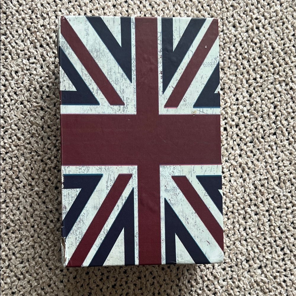 Vintage-Inspired Union Jack Book Safe with keys  - Red, Navy, Cream